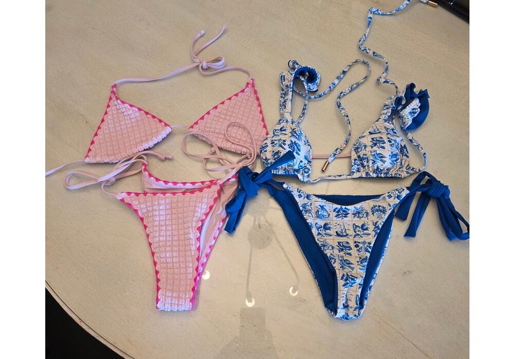 Lot of Two Women's Bikinis Triangle Cheeky Two Piece Sets Small Beach Vacation